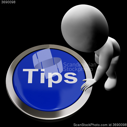 Image of Tips Button Means Suggestions Pointers And Guidance