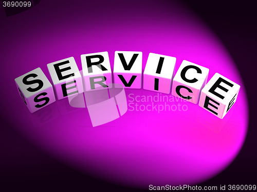 Image of Service Dice Refer to Assistance Help work or Business