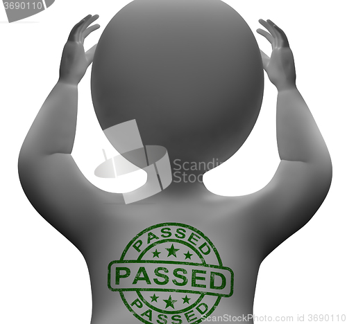 Image of Passed Stamp On man Showing Quality Control Approved