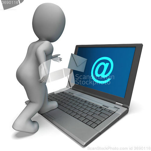 Image of Email Sign On Laptop Shows E-mail Mailing