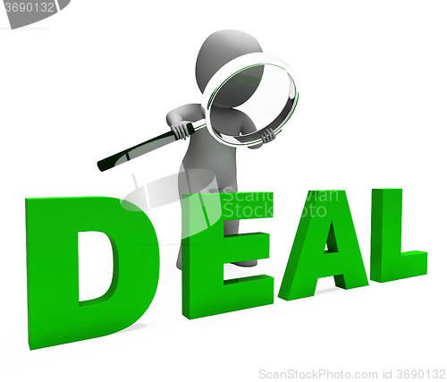Image of Deal Character Shows Deals Trade Contract Or Dealing\r