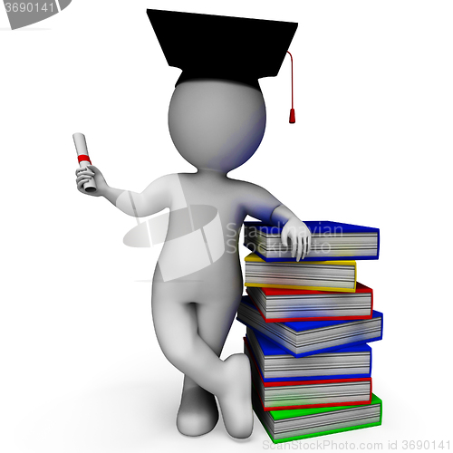 Image of Student With Diploma Shows Graduation