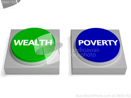 Image of Wealth Poverty Buttons Shows Wealthy Or Penniless