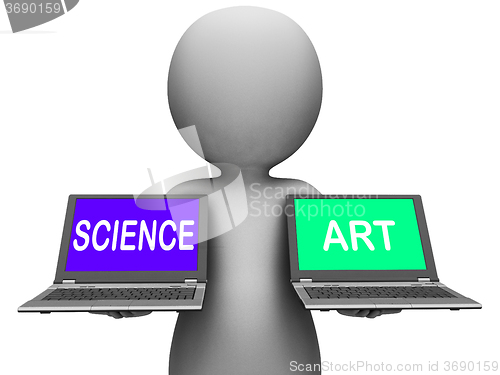 Image of Science Art Laptops Shows Scientific Or Artistic