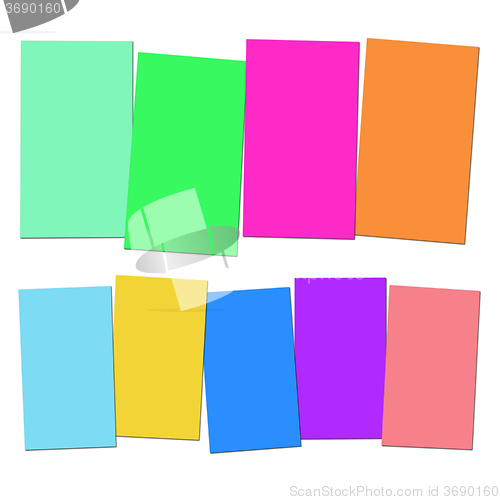 Image of Four And Five Blank Paper Slips Show Copyspace For 4 Or 5 Letter