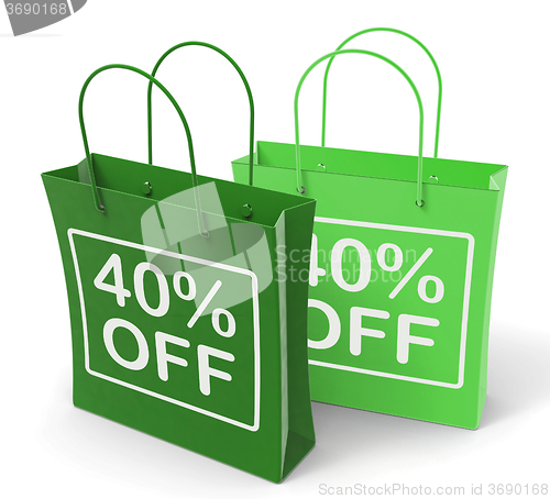 Image of Forty Percent Off On Shopping Bags Shows 40 Bargains