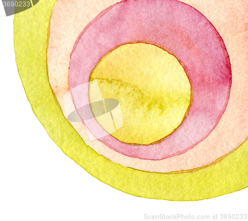 Image of Abstract circle watercolor painted background