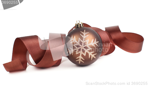 Image of Christmas balls with ribbon