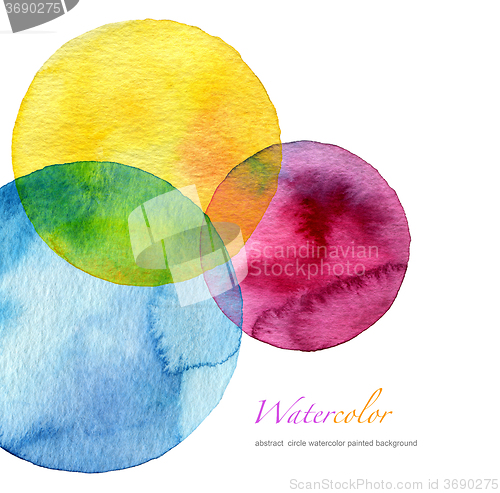 Image of Abstract watercolor circle painted background