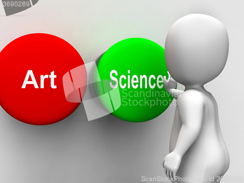 Image of Science Art Buttons Shows Scientific Or Artistic