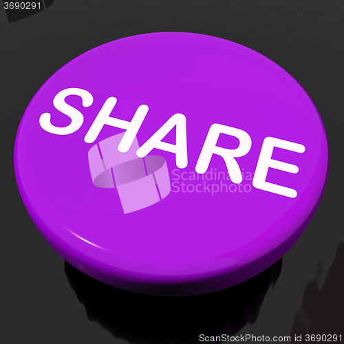 Image of Share Button Shows Sharing Webpage Or Picture Online