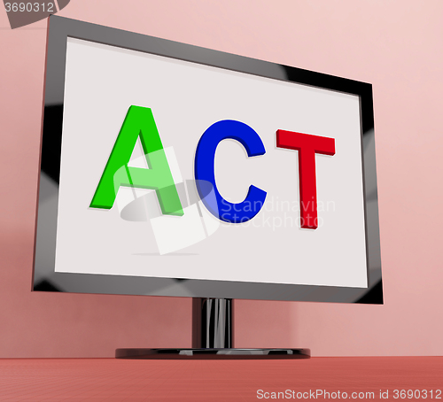 Image of Act On Screen Shows Motivation Inspire Or Perform
