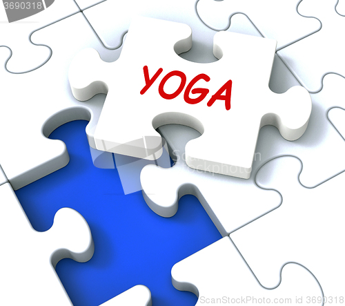 Image of Yoga Puzzle Shows Meditate Meditation Health And Relaxation