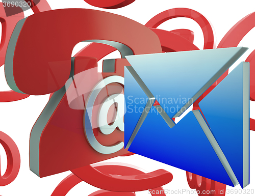 Image of Phone Envelope Shows Telephone And Internet Communication