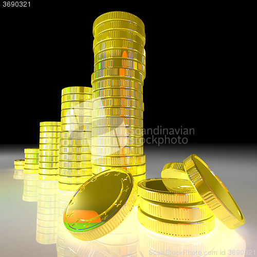 Image of Pile Of Coins Showing Successful Business