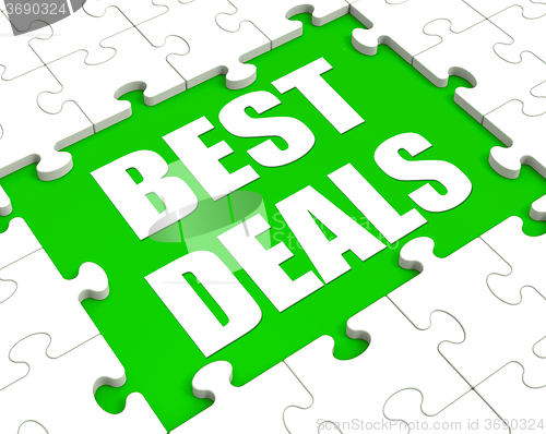 Image of Best Deals Puzzle Shows Great Deal Promotion Or Bargain