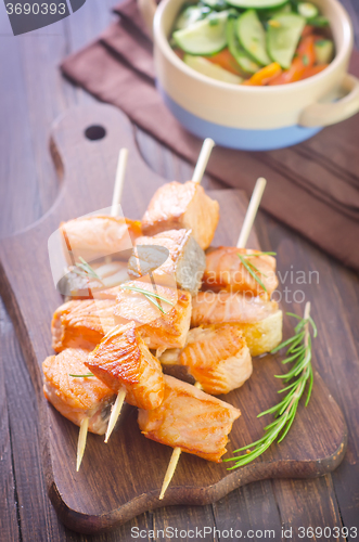 Image of salmon kebab