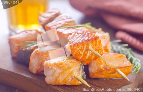 Image of salmon kebab