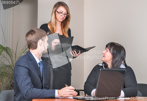 Image of Business people meeting in office