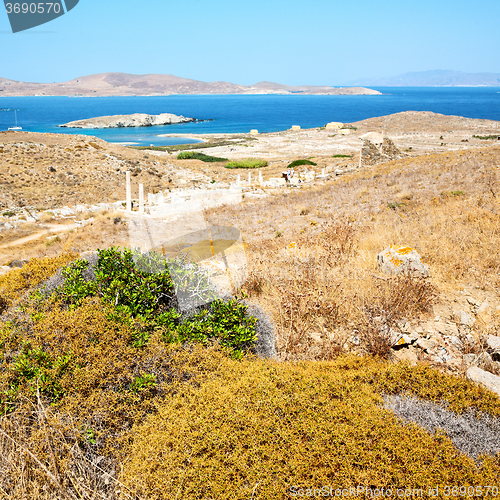 Image of temple  in delos greece the historycal acropolis and old ruin si