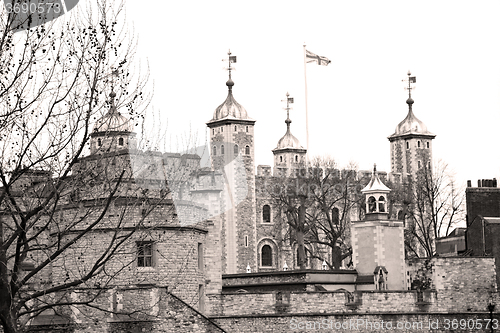 Image of exterior old architecture in england london europe wall and hist