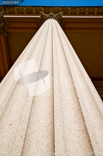 Image of abstract old column in  europe italy and marble brick