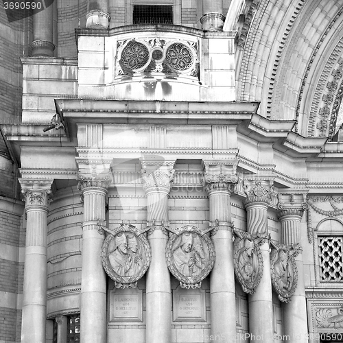 Image of old architecture in england london europe wall and history