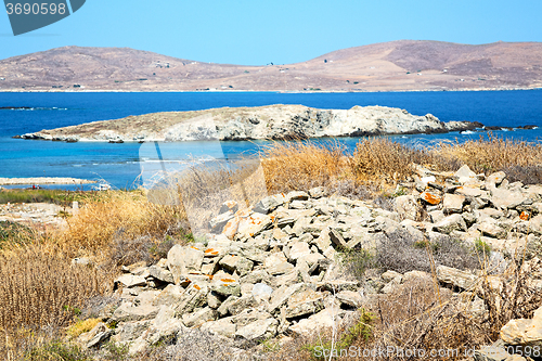 Image of temple  in delos greece  historycal   site