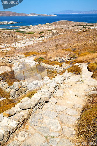 Image of antique  in delos greece the  