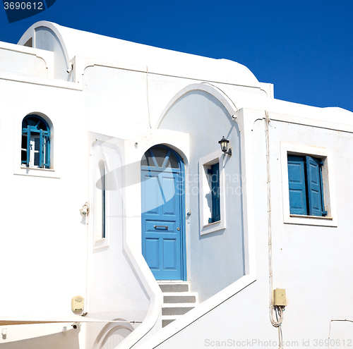 Image of house in santorini greece europe old construction white and blue