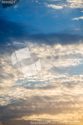 Image of in the red blue sky   and sunrise orange 