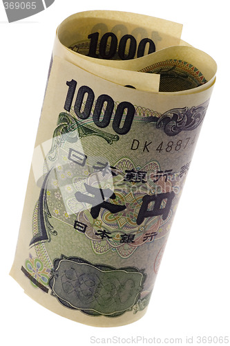Image of Japanese currency rolled

