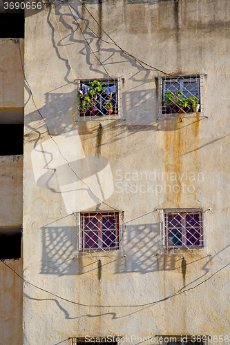 Image of  window in morocco africa and old construction wal brick histori