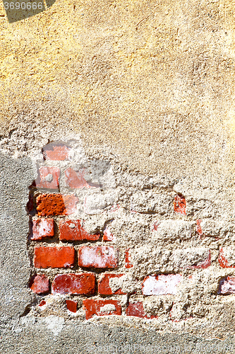 Image of  cracked  step   brick in  italy old wall and  background