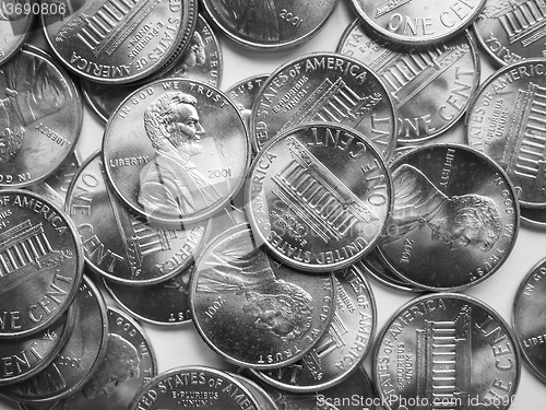 Image of Black and white Dollar coins background