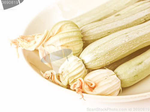 Image of Retro looking Courgettes zucchini