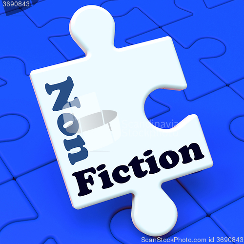 Image of Non Fiction Puzzle Shows Educational Material Or Text Books
