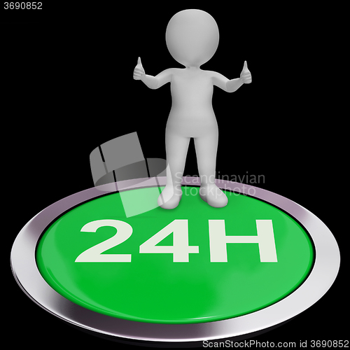 Image of Twenty Four Hours Button Means 24H Service