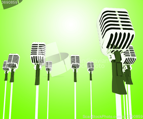 Image of Microphones Mics Shows Musical Group Or Concert