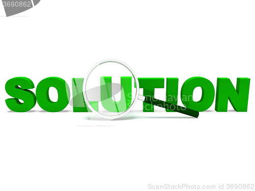 Image of Solution Word Shows Solve Resolve Succeed And Solved