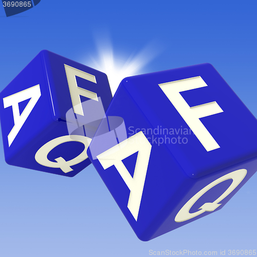 Image of FAQ Dice Flying Showing Online Support 