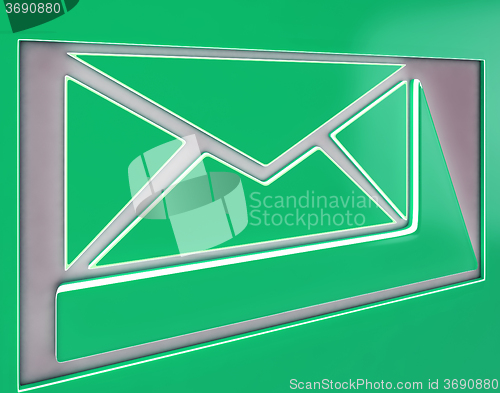 Image of Envelope Sign Button Showing Internet Communication