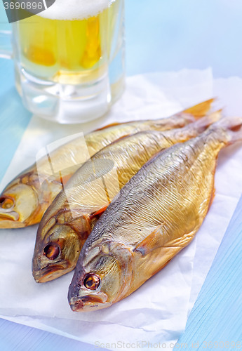 Image of smoked fish with beer