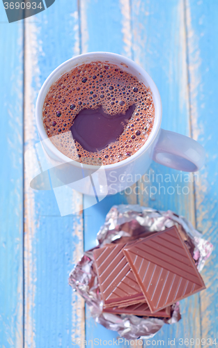 Image of cocoa drink and chocolate