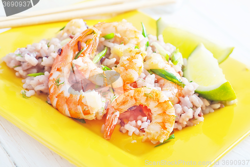 Image of rice with shrimps