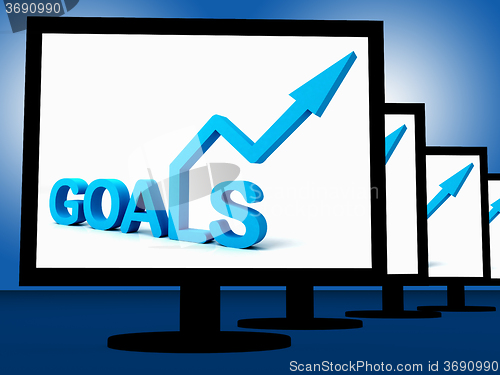 Image of Goals On Monitors Showing Company\'s Targets