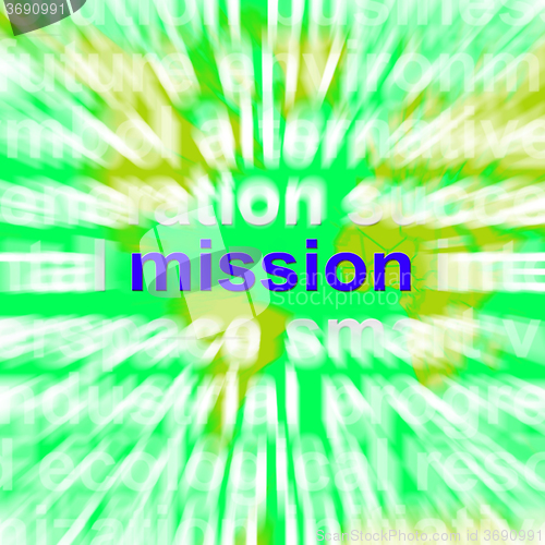 Image of Mission Word Cloud Shows Strategy And Vision