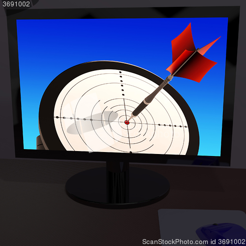 Image of Arrow Aiming On Monitor Showing Performance