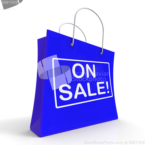 Image of On Sale Shopping Bags Shows Bargains Savings