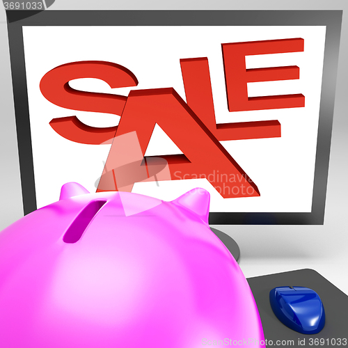Image of Sale On Monitor Showing Great Offers
